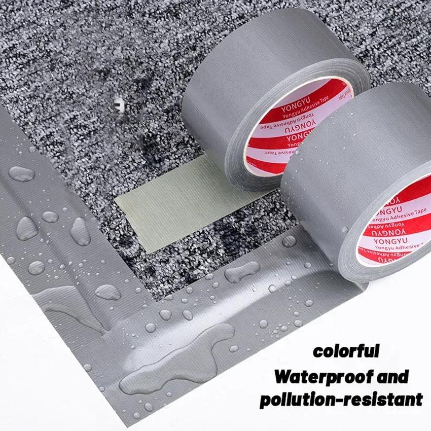 10m Thick Industrial Tape Silver-Gray – Single-Sided Waterproof & Windproof, Wear-Resistant for Repair & Bundling