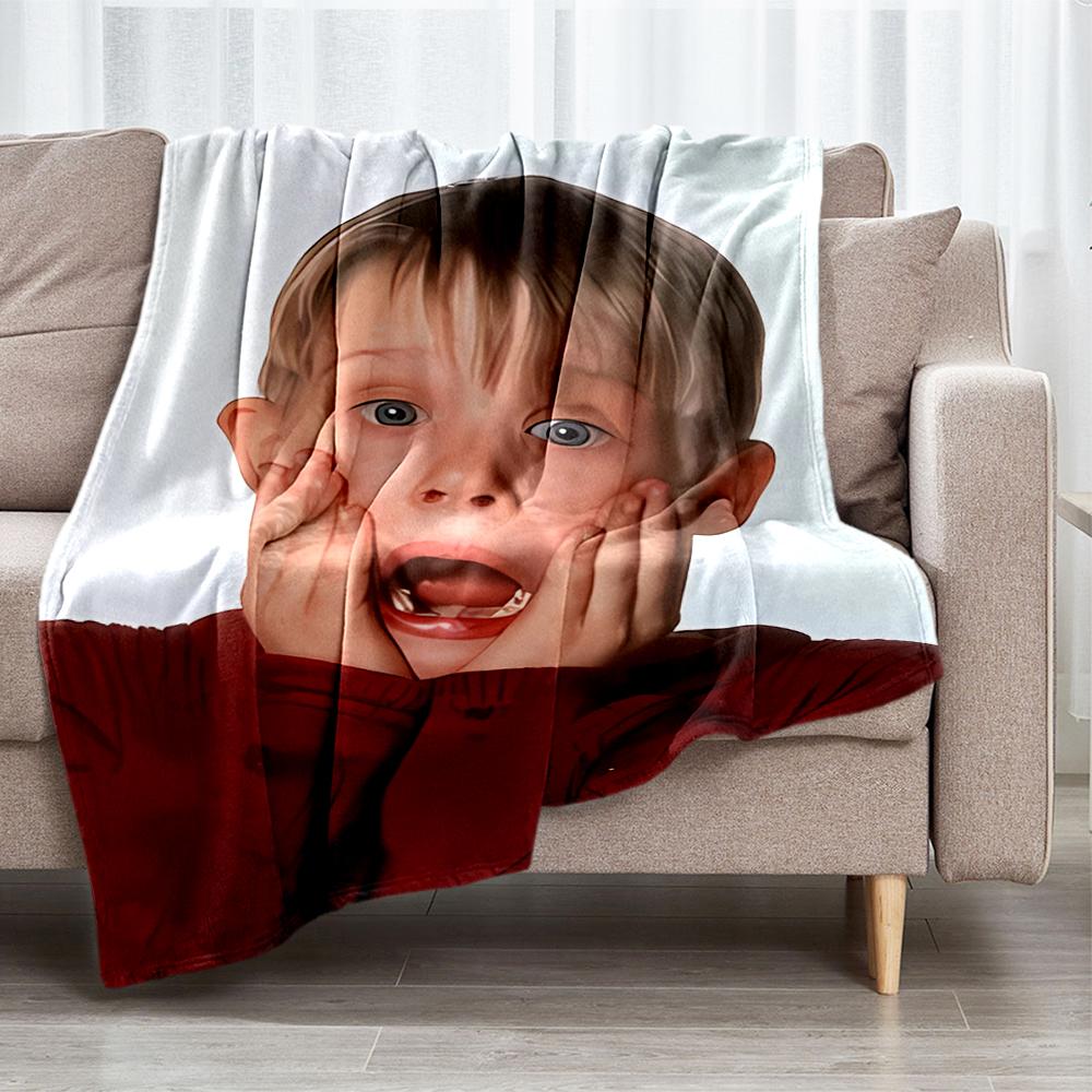 Home Alone Theme Printed Blanket - Perfect for Couch, Bed, Travel & Outdoor Use | Machine Washable, Cozy & Durable.