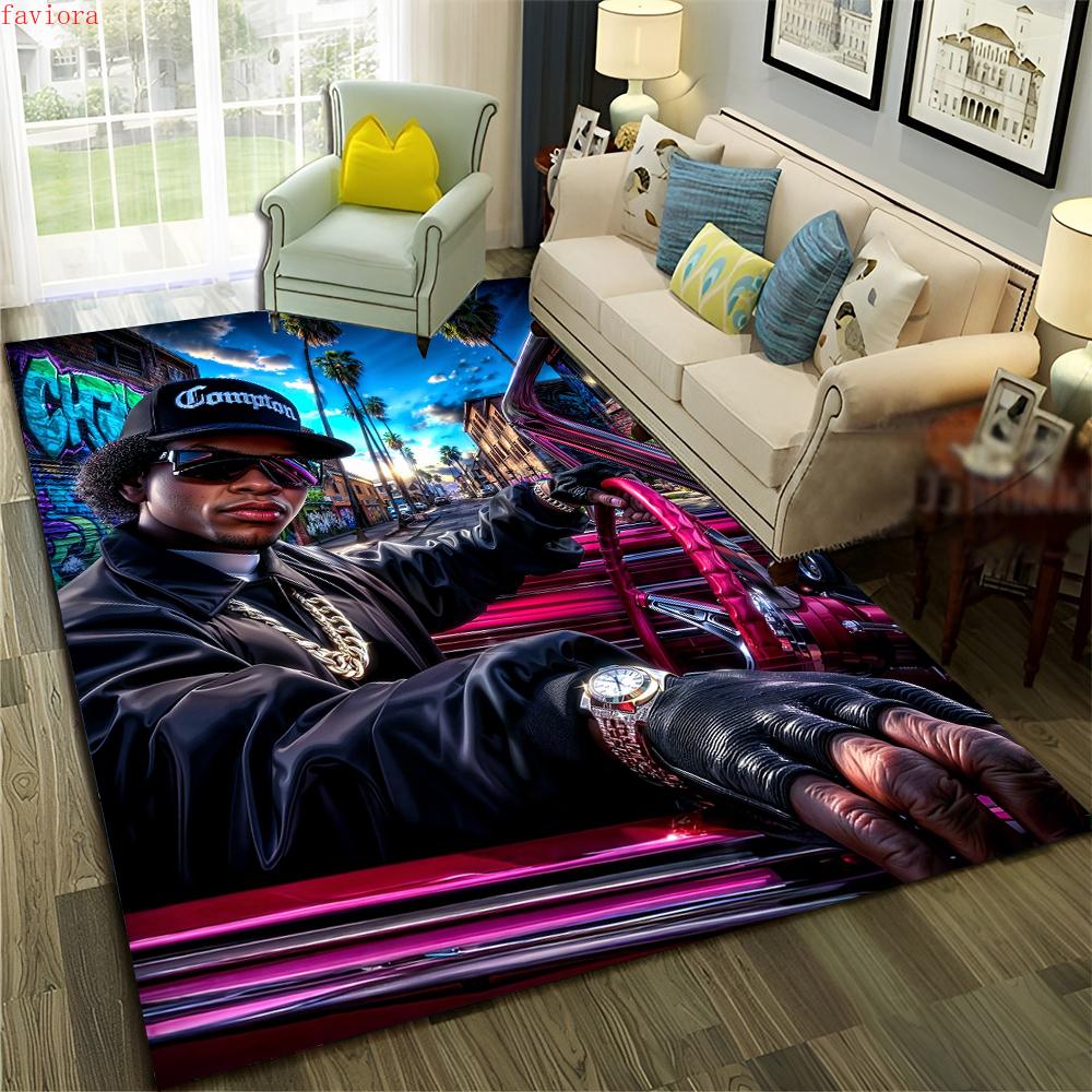 3D Top Rapper Legende Star Kunst Cartoon Hip Hop Teppich für Schlafzimmer Wohnzimmer Sofa Zuhause Fußmatte Dekor,großer Spiel-Rutschfester Bodenbelag