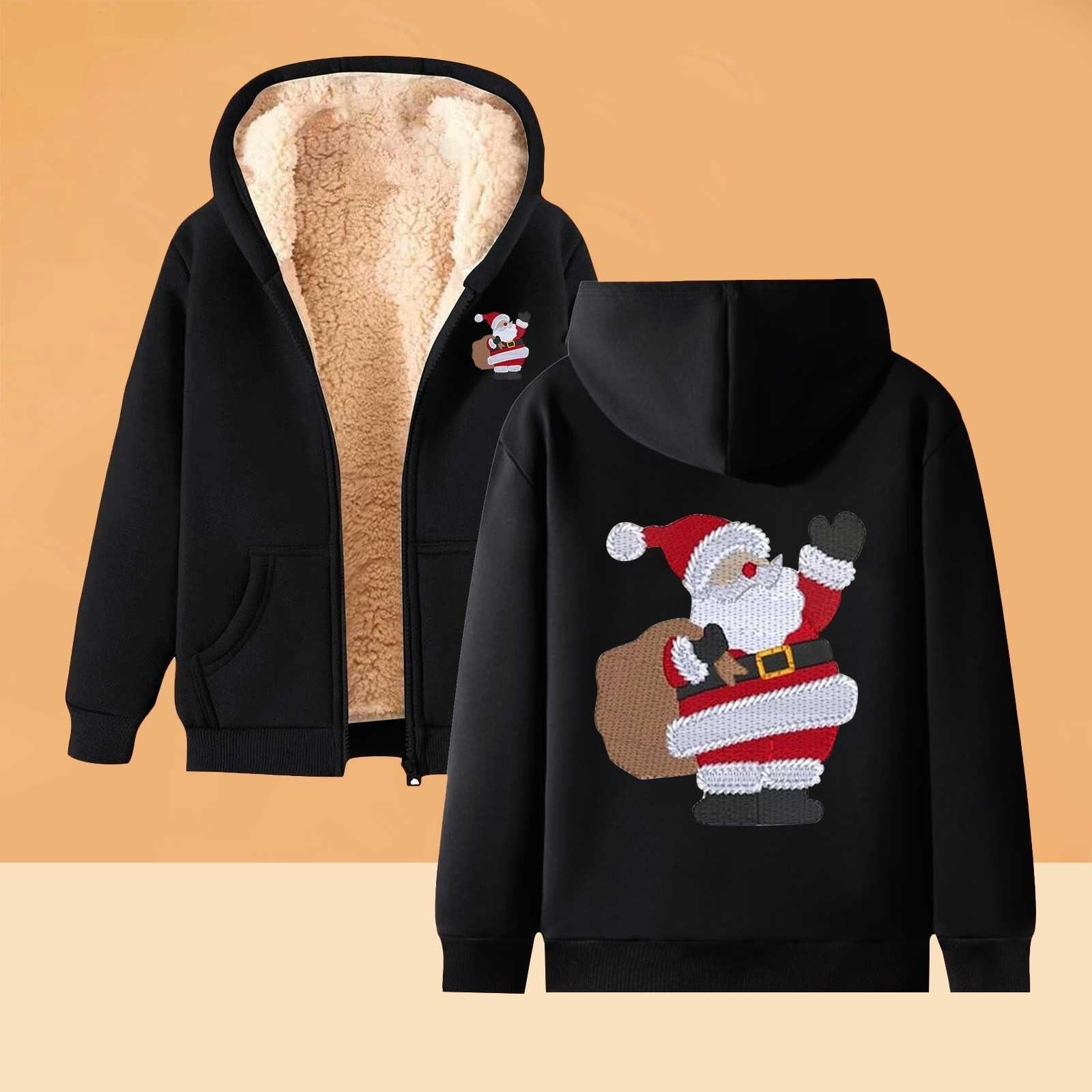 

Женская плюшевая и толстая теплая свободная куртка-кардиган с капюшоном и принтом L чёрный