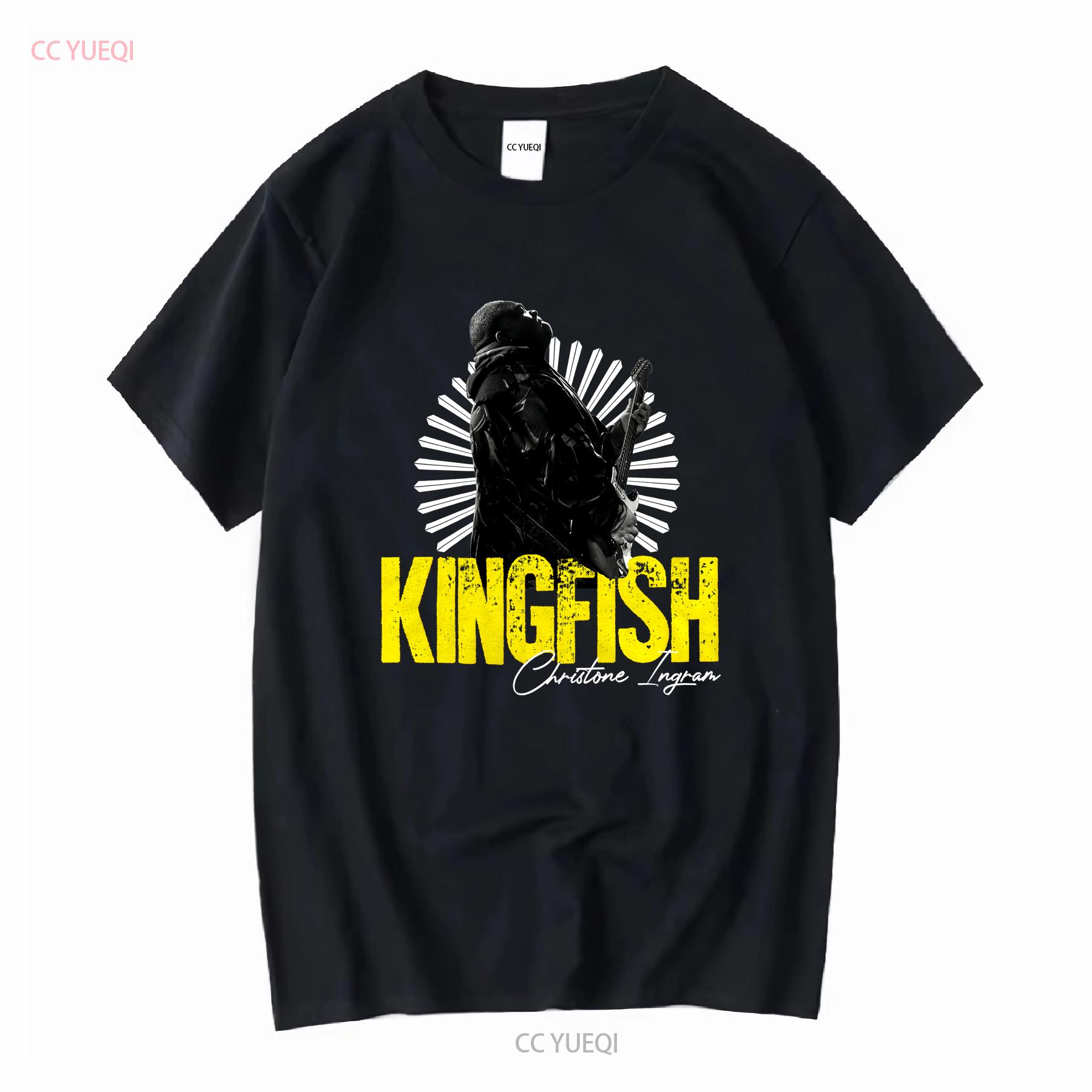 XIXI Fashion Kingfish Christone Ingram T-shirt Heren S Ronde Hals Zwart Lange mouwen vintage Gewassen Stijlvol Zacht Veelzijdig XL