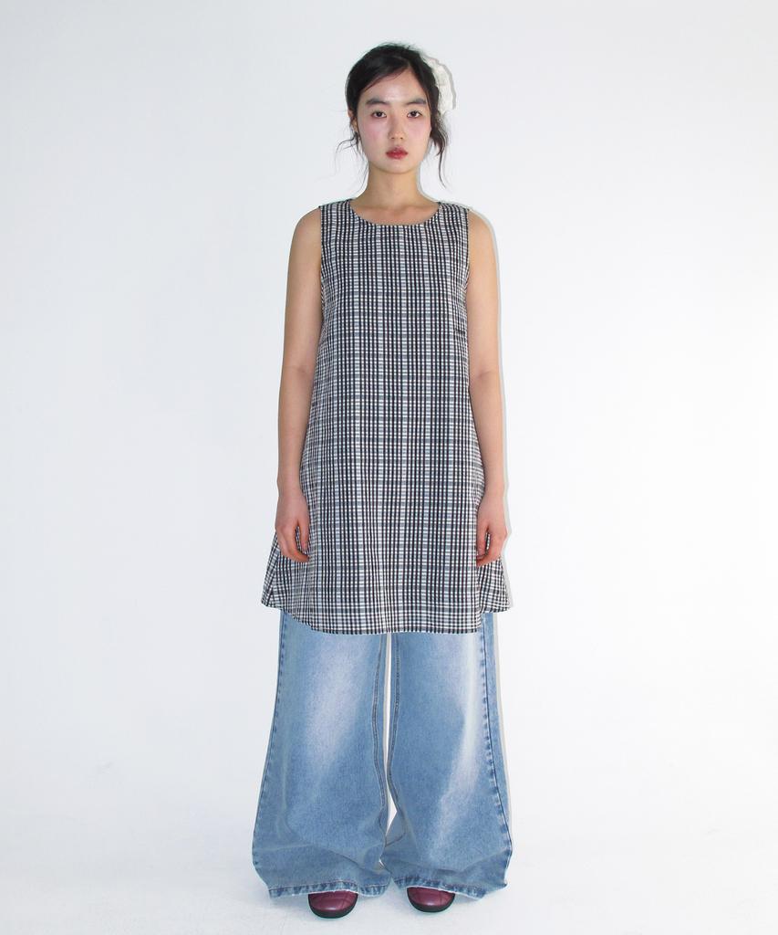 AMES-WORLDWIDE Check Layered Dress Black