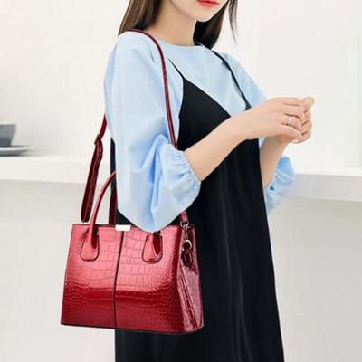 Luxury Bright Leather Handbag Female Crossbody Bag Large Capcaity Shoulder Bag Fashion Mommy Bag Totes