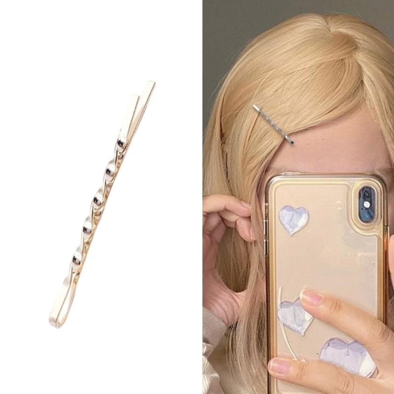 Creative Twisted Bobby Pins Hair Clip for Girls Kid Barrettes Sparkling Golden Handmade Hairpins Lovely Hairpin