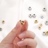 10Pcs 6/7/8/10mm Stainless Steel Adjustment Beads with Non-slip Silicone Ring Gold Color Stopper Spacer Beads for Jewelry Making