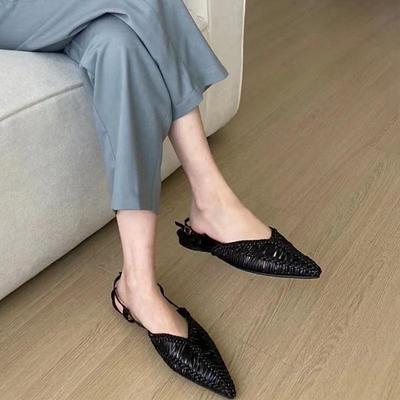 Sheepskin Version ~ Genuine Leather Woven Pointed Roman Sandals, 2015 Women's Summer Flat Hollow Cool Slippers