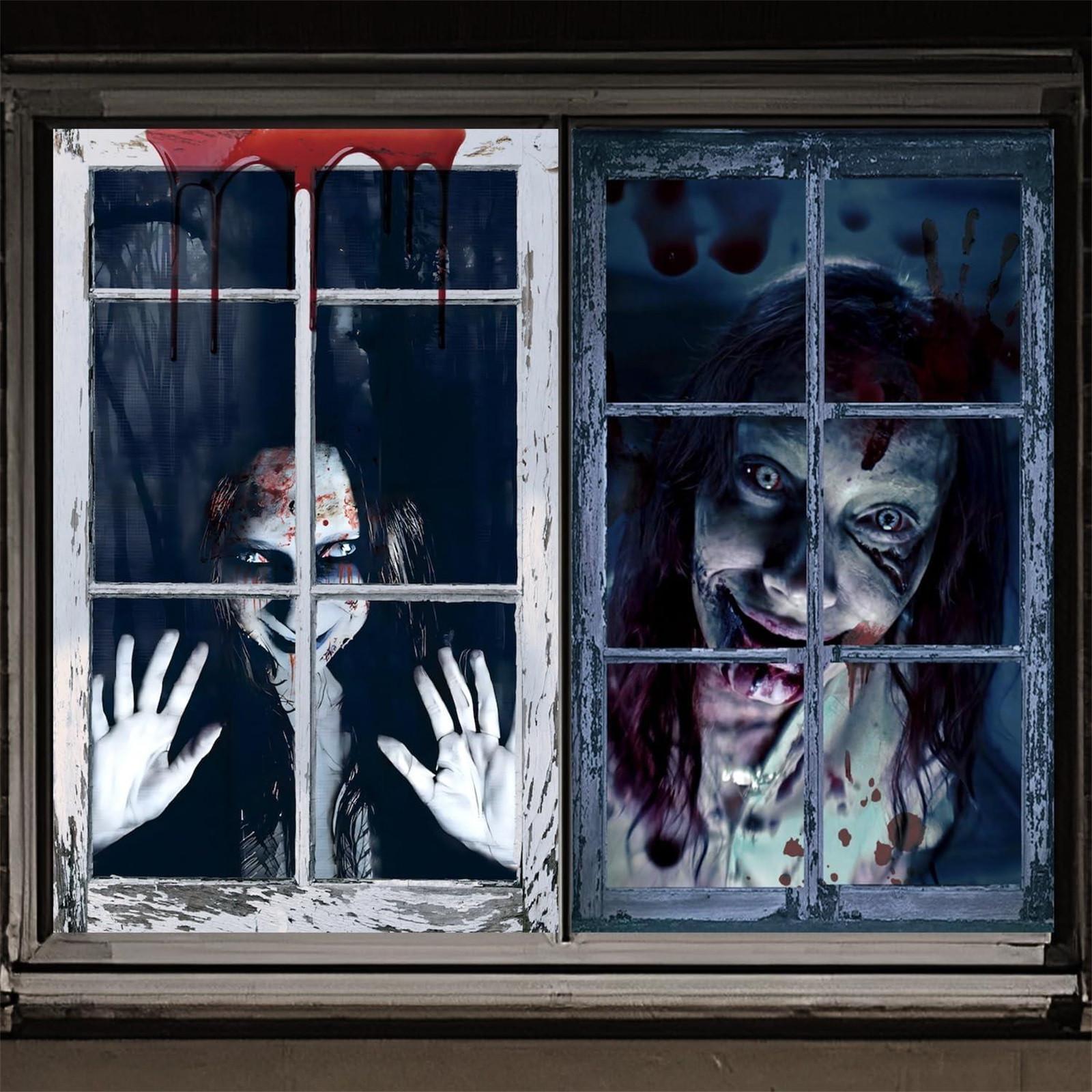 

Хэллоуин 2 шт. Занавес для двери и окна Фон Подвесная ткань Ужасы Призраки Уличная декорация Сцена Подвесная ткань One Size