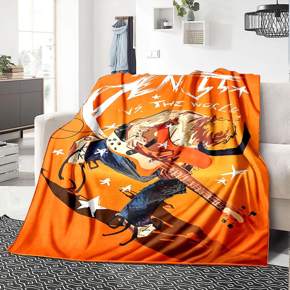 1pc dragon guitarThemed Blanket Soft Flannel All Season Cozy Throw with Bold Graphic Print, Travel, or Holiday Gift for Family & Friends
