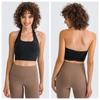 Hanging Neck Sling Sports Vest Women Slim fit With Chest Pad Outdoor Fitness Bra Running Top Yoga Underwear High Elastic