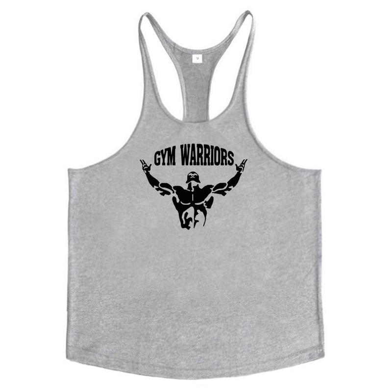 Muscleguys Men's Cotton Gym Warriors Tank Tops Running Vests Y-Back Bodybuilding Sleeveless Shirt Muscle Workout Athletic Fitness Singlets