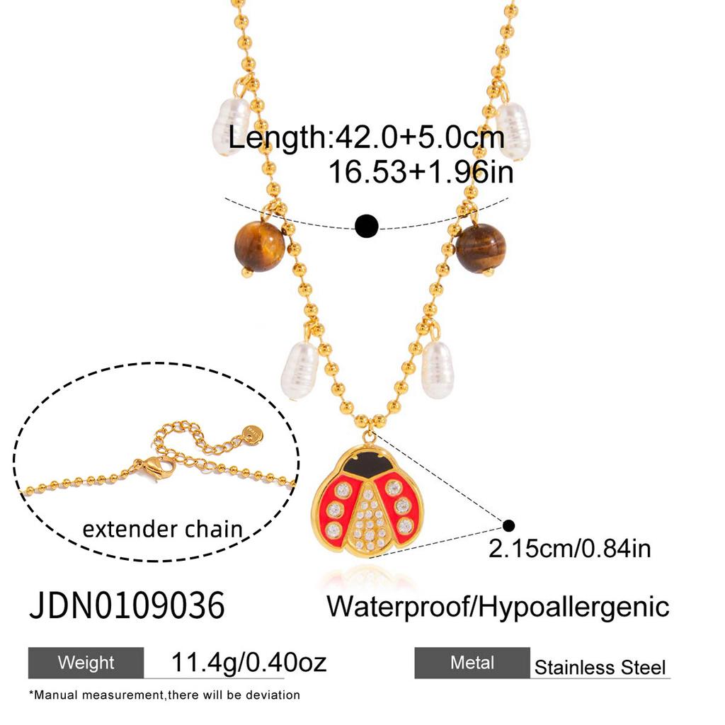 Jiedin European and American insect necklace titanium steel ring non-fading earrings niche earrings autumn and winter bracelet jewelry