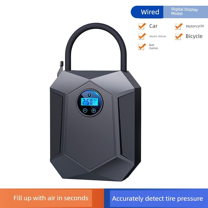 Car-Mounted Electric Smart Digital Display Tire Inflator Portable Air Pump High-Pressure Pump Cross-Border Wired digital display model