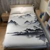 Ink Wash Mountain Villa Flannel Blanket Warm Soft Halloween Christmas Couch Warm Cozy Decorative Decor Gift for All Season