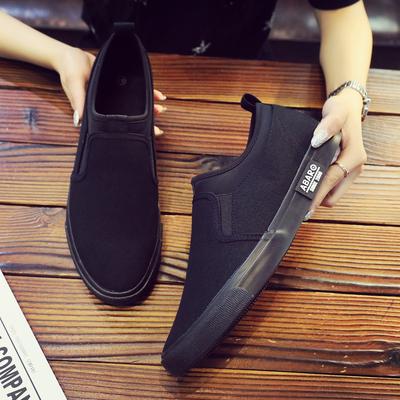 New Spring Casual Shoes Slip-On Lazy Shoes Men's Memory Foam Thickened Insole Breathable Flat Canvas Shoes