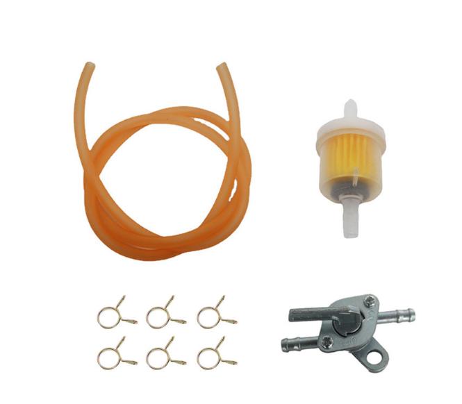 

Universal Motorcycle Fuel Tap Inline Petcock Switch Kit Fuel Valve + Inner Filter + 1M Hose + Oil Filter + Clips for ATV/UTV помаранчевий