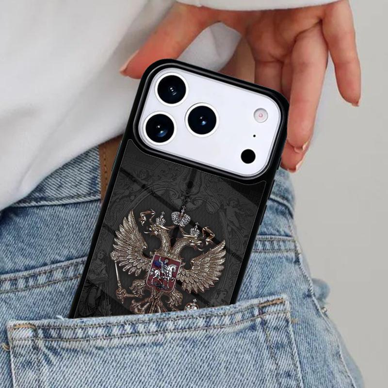 Russia Russian Coat Of Arms Phone Case for iPhone 17ProMax 12 13 14 15 16e 17 Pro Max Plus Air Cover