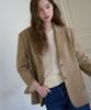 Drawfit Women 2-Button Oversized Single Blazer [Beige]