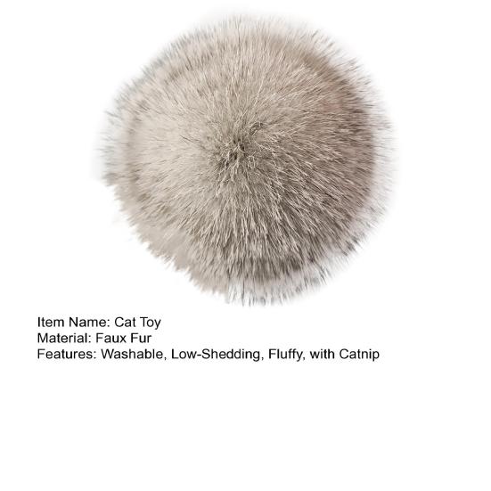 Faux Rabbit Fur Cat Ball Fluffy Catnip Ball Cat Toy Soft Furry Ball Stimulates Cats Hunting Instinct for Kittens Indoor Play Exercise