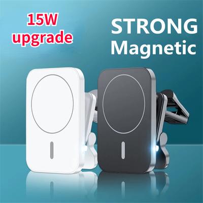 Cargador inalámbrico magnético de 15 W para rejilla de ventilación del coche, soporte para teléfono, estación de carga rápida para iPhone 12, 13 Pro Max, cargador Macsafe QI