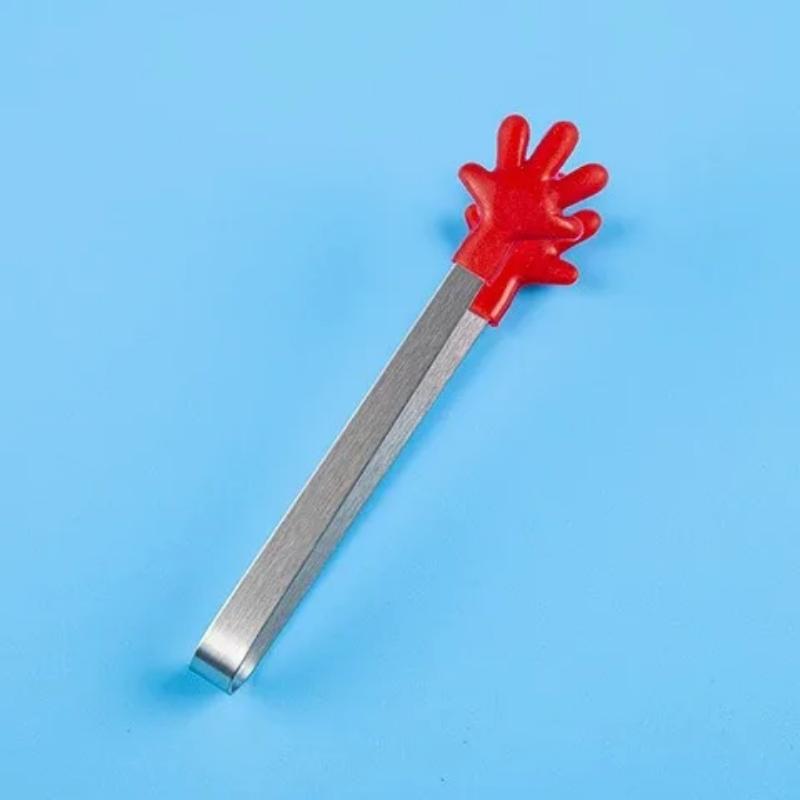 1 STK Små mattang, minitang i rustfritt stål med silikonspisser, for matlaging Grilling BBQ Buffet, 5 tommer