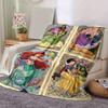 1pc Disney Princesses Glass Design Throw Blanket, Home Decor, Couch Cover, Outdoor Blanket, Gift for Her, Flannel Blanket, Suitable for Bedroom, Livin