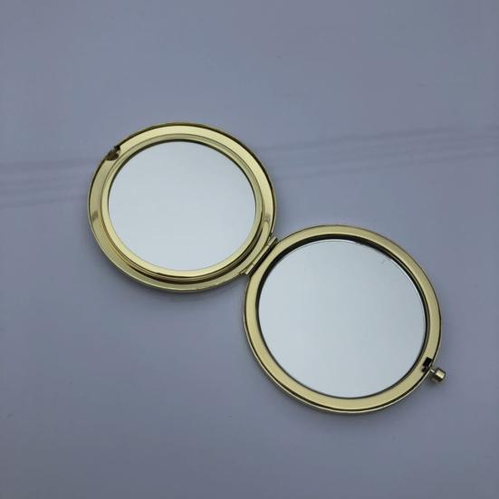 Retro Matt Runder Taschen-Make-up-Spiegel Tragbarer Doppelseitiger Klappvergrößerungsspiegel