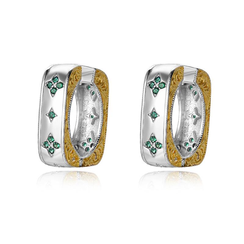 

Универсальные золотые пуговицы Tangcao Green Gentle Wind Star-mang для женских сережек Niche Design Light Luxury High-end