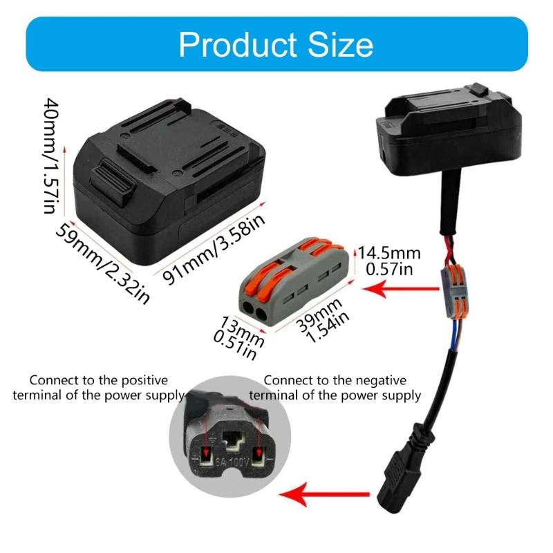 Strong Plastic Cable With 1.5mm² Thick Wire Battery Converter For Quick And Secure Power Transfer Professional Use