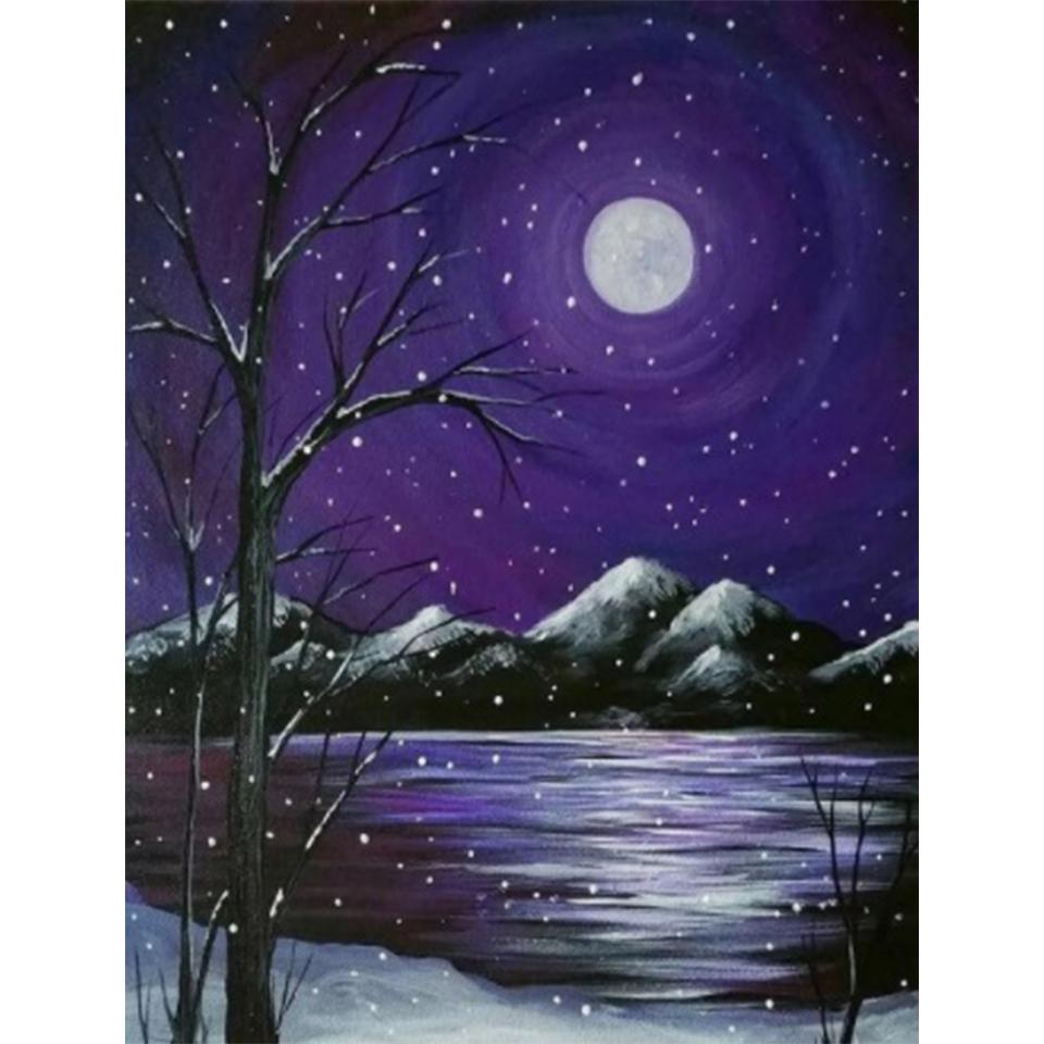 Kit Pittura Diamante 5D Spiaggia E Luna - 30x40cm, Con Perline Rotonde, Decorazione Murale - Foto 5