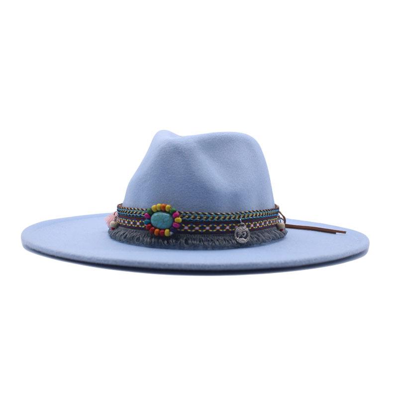 eBay European and American New Woolen Top Hat Minority Style Retro Big Brim Cm Jazz Hat