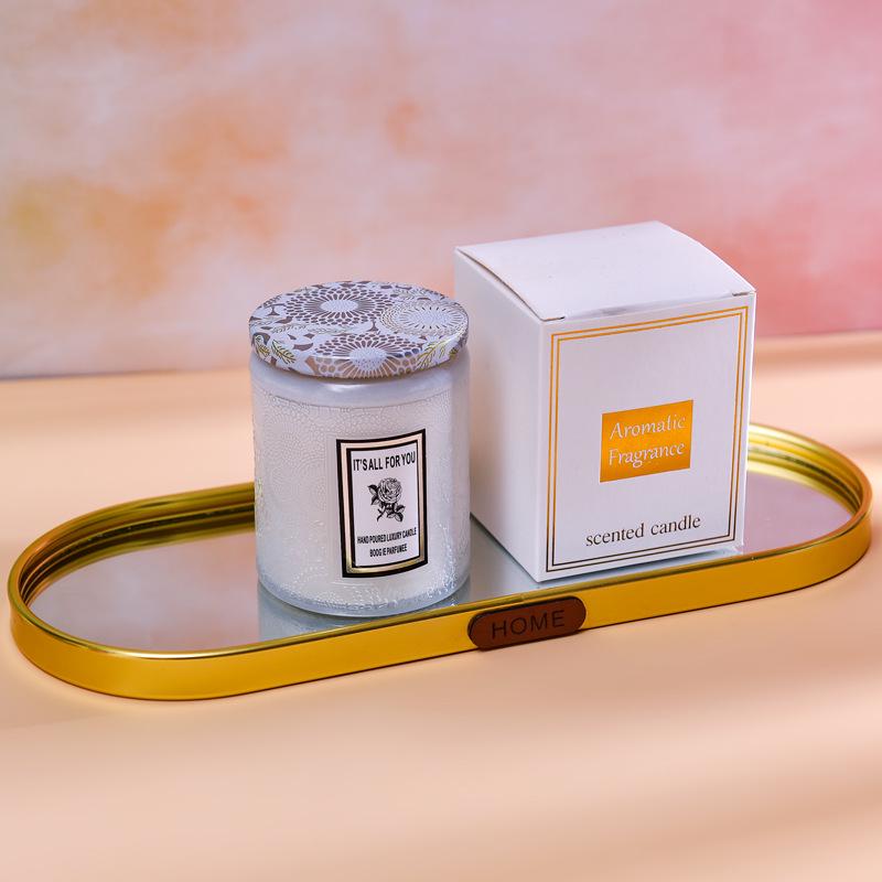 

Набор подарочных ароматических свечей в рельефных стеклянных стаканах - Бездымный и креативный фестивальный сувенир 7cm*9cm