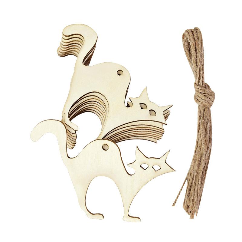

10Pcs Halloween Decoration Wooden Ornaments Pumpkin Ghost Bat Hanging Pendant Happy Halloween Party Home DIY Craft Kids Toy Gift