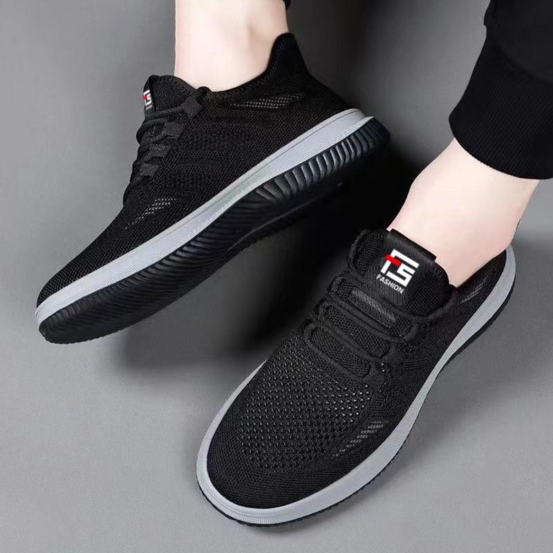 Men's Shoes Lightweight Breathable Shoes Knit Casual Sneakers for Men Solid Color Comfortable Walking Shoes Jogging Tennis Shoes