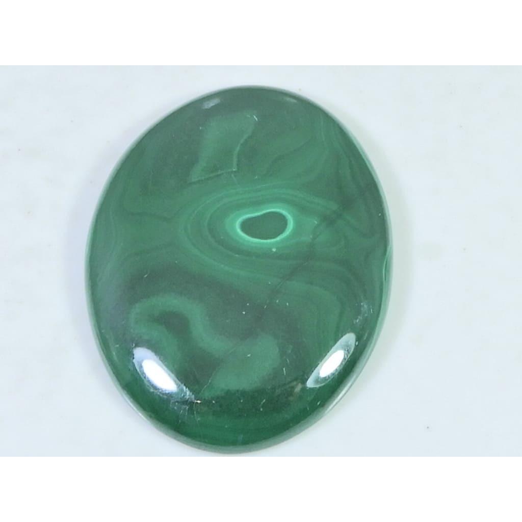 30X39X05 MM Natural Green Malachite Oval Cabochon Loose Gemstone 75Cts. C-1683