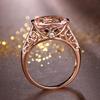 Women Ring Faux Morganite Hollow Out Jewelry Electroplating Long Lasting Finger Ring