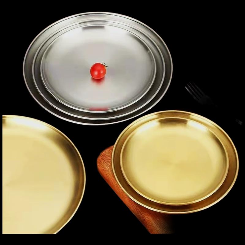 Stainless Steel Light Luxury Snack Plate