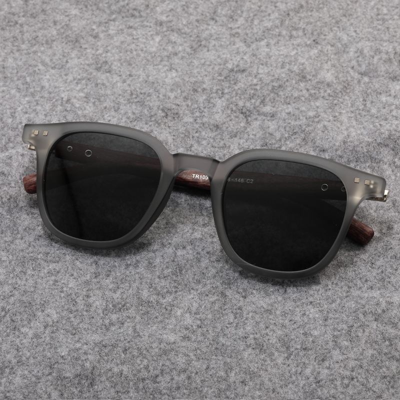 Sunglasses men and women retro high sense tide shading UV protection sunglasses Internet celebrity explosion wood grain legs sunglasses