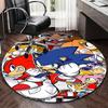 1 stuks Sonic the Hedgehog Anime Cartoon Design Rond Tapijt Kantoorstoelmat, Antislip Tapijt voor Huisdecoratie, Woonkamer, Slaapkamer, Speelkamer
