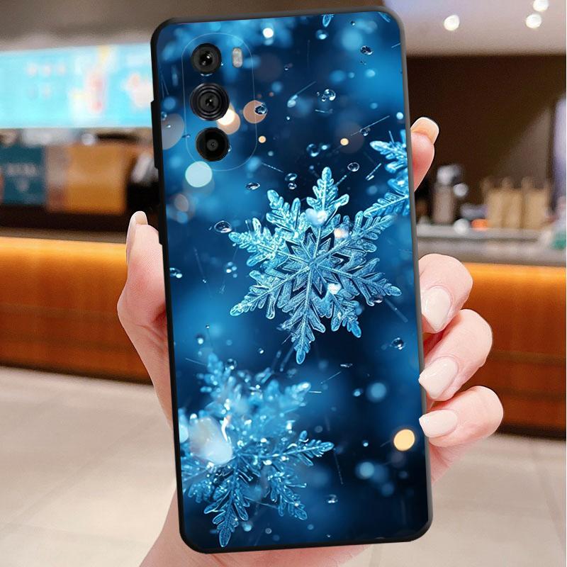 Phone Case For Motorola Edge 50 40 Pro 60 50 40 30 Ultra Neo Fusion Moto G Play G Stylus G Power G Winter Christmas Snowflake
