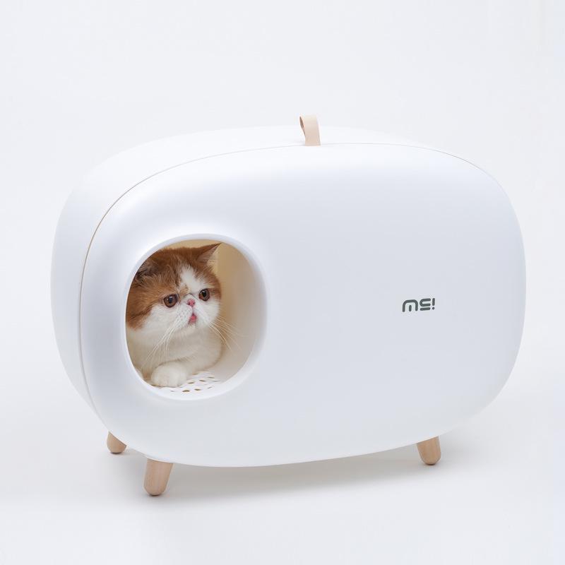 

Mochi Enclosed Cat Litter Box - Large Size with Drawer MSCB01 белый