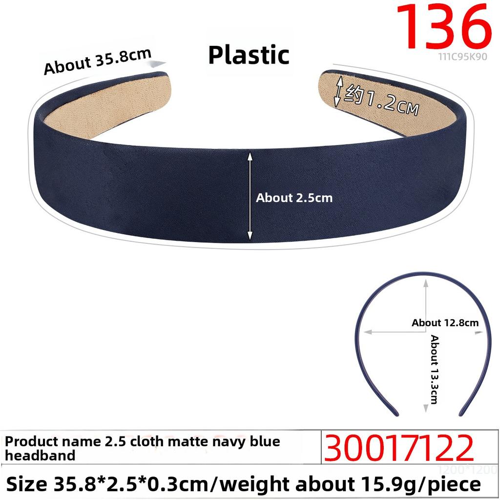 Buntes Satin Haarband mit breiter Krempe Retro Handgefertigte Haarnadel Einfaches Damen Taschentuch Stirnband