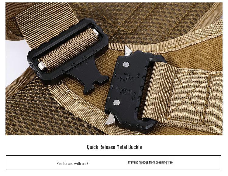 Water-Repellent 1000D Nylon Tactical Dog Vest Harness for Large Dogs