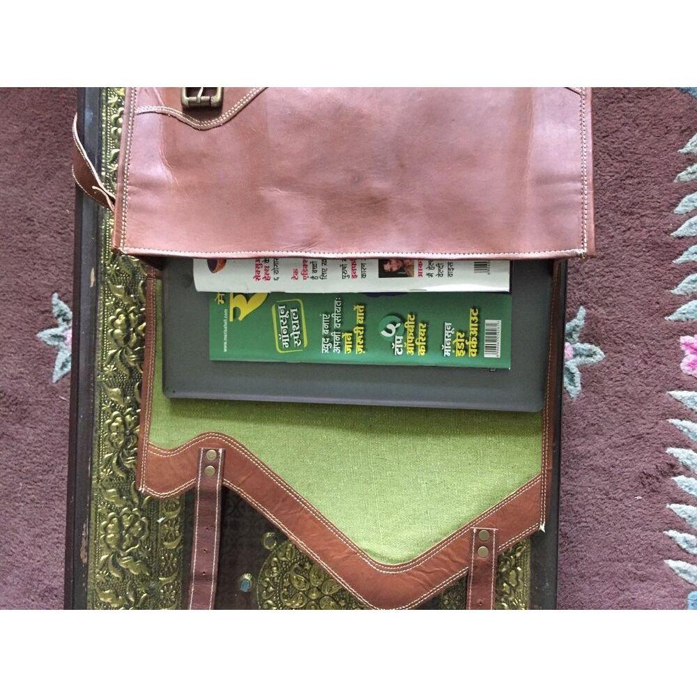 Leather Bag Genuine Vintage Messenger Man Business Laptop Briefcase Satchel Bag