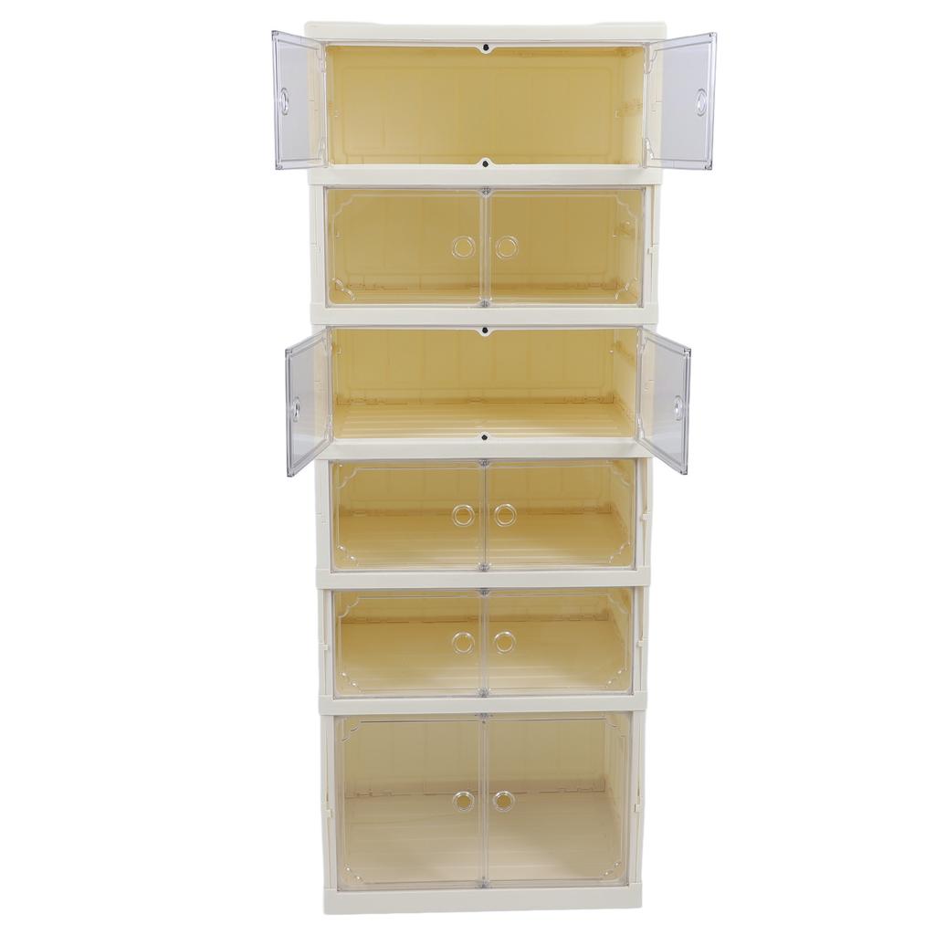 Foldable Shoe Boxes Double Row Dustproof Transparent Lids Magnetic Thickened Plastic Shoe Storage Rack Stackable Shoe