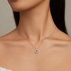 S925 Sterling Silver Water-drop Shape Blue Zircon Devil's Eye Pendant Necklace for Women Classic Neck Chain Jewelry