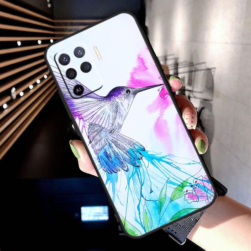 Hummingbird Case For Oppo A78 A98 A18 A38 A58 A60 A80 A40 A77 A57 A17 A74 A54 A94 A96 A76 A16 A15 A5 Pro
