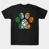 Asian Size Men Print T-shirt Irish Shamrock Lucky Pawprint No-Cut Heat Transfer Print Cotton Tshirt