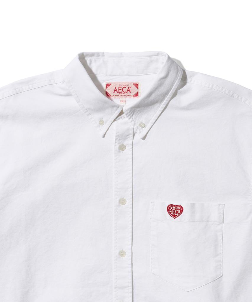 AECA Aeca Chambray Oxford Half Shirt-White