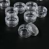 10/50/100Pcs/set Transparent Plastic Jewelry Bead Storage Box Small Bottom Round Container Jars Make Up Organizer Storage Boxes