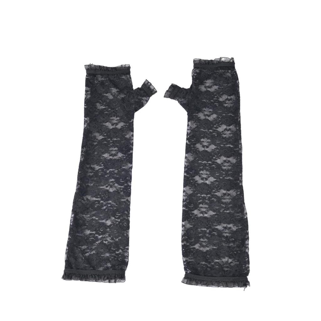 Dámské tenké krajkové rukavice bez prstů proti slunci - Letní prodyšné návleky na ruce k zakrytí jizev a zakrytí tetování